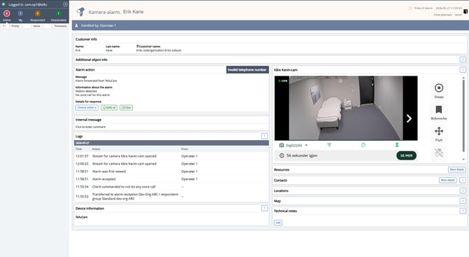 Camera stream in Skyresponse