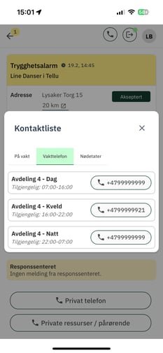 Utvidet kontaktfunksjon i TelluCare Go 2