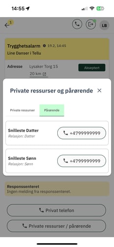 Utvidet kontaktfunksjon i TelluCare Go 5