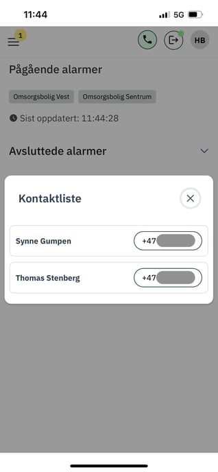 TelluCare Go - Kontakt kollega