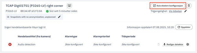 Konfigurering av nye alarmer i AXIS